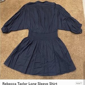 Rebecca Taylor Long Sleeve Shirt Mini Dress